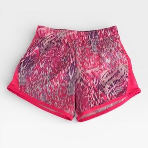 BCG Pink Animal Print Lined Athletic Running Shorts Girls Medium (8-10)